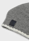 Deltoy Color Block Patch Wool Knit Beanie