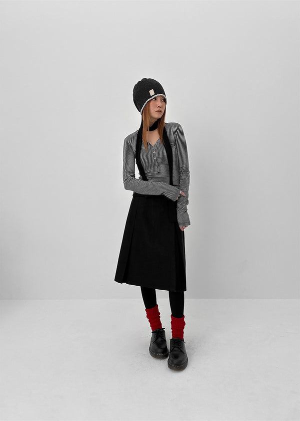 Nashing Wool Pleated Midi Skirt