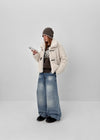 Hemlet Back-Pocket Wide Denim Pants