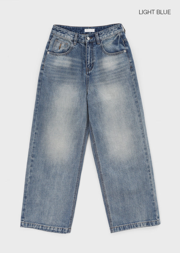 Hemlet Back-Pocket Wide Denim Pants