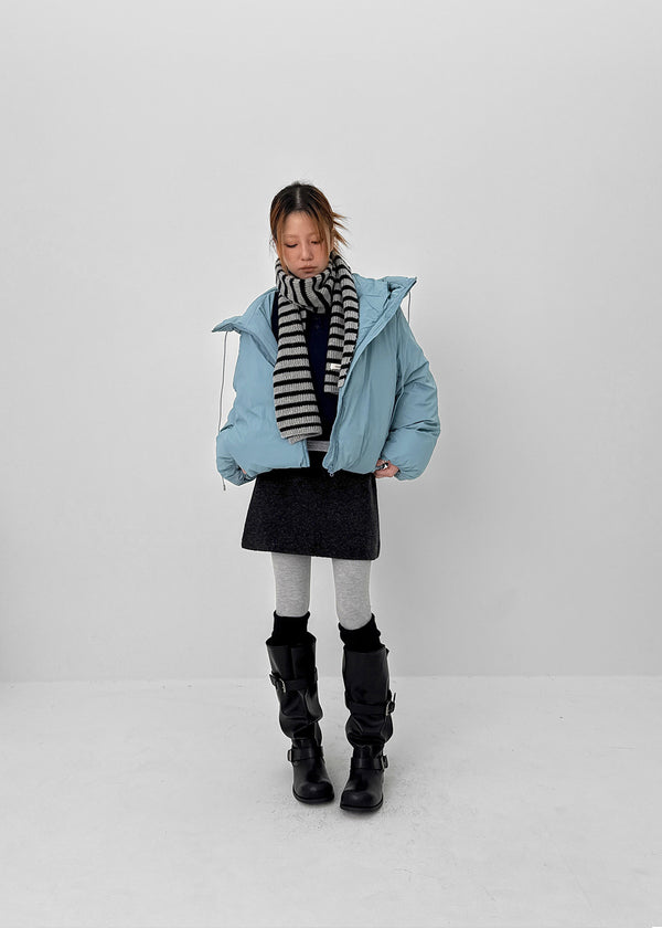 Trune Stripe Knit muffler (100% wool)