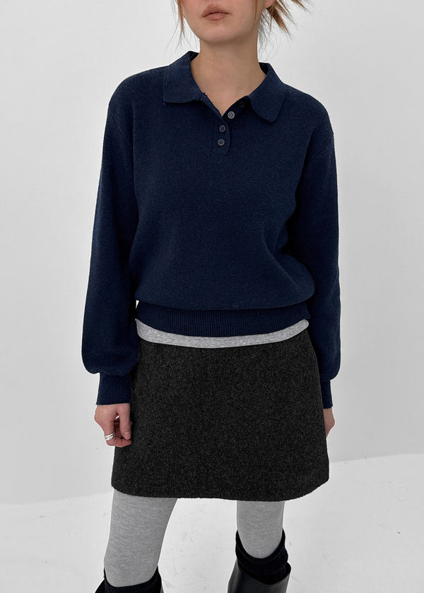 Deluri Button-Collar Knit