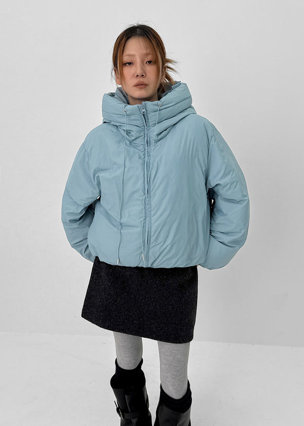 Caltree Duck-Down Hooded Cropped Padded Jacket