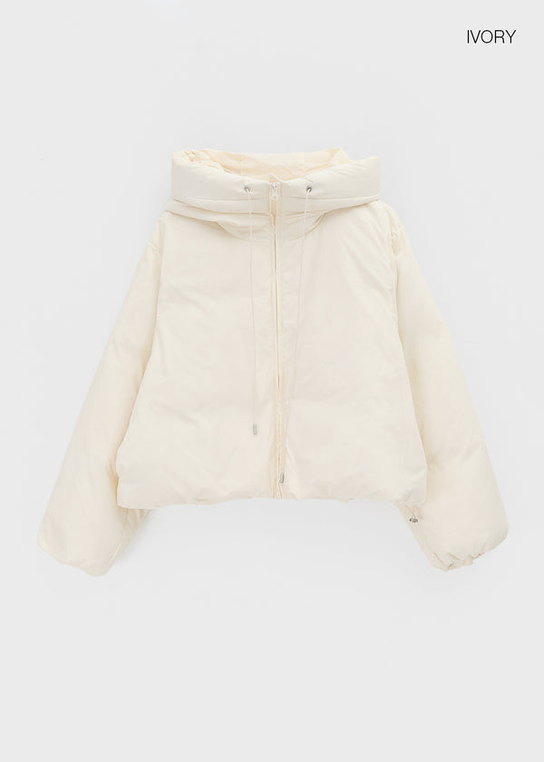 Caltree Duck-Down Hooded Cropped Padded Jacket