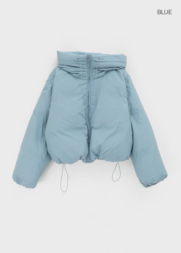 Caltree Duck-Down Hooded Cropped Padded Jacket