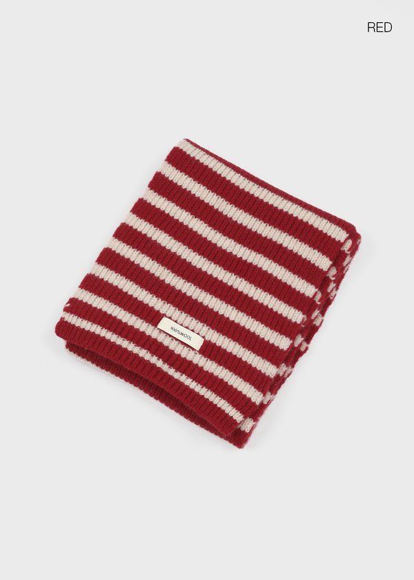 Trune Stripe Knit muffler (100% wool)