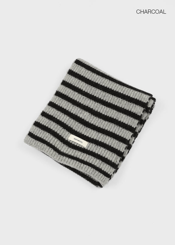 Trune Stripe Knit muffler (100% wool)