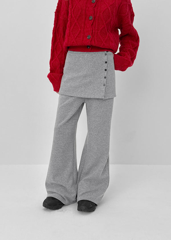 Fogdy Fleece Wool SET - Mini Skirt, Bootcut Pants