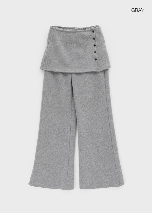 Fogdy Fleece Wool SET - Mini Skirt, Bootcut Pants