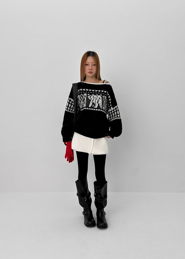 Kracha Nordic Boat-Neck Wool Knit