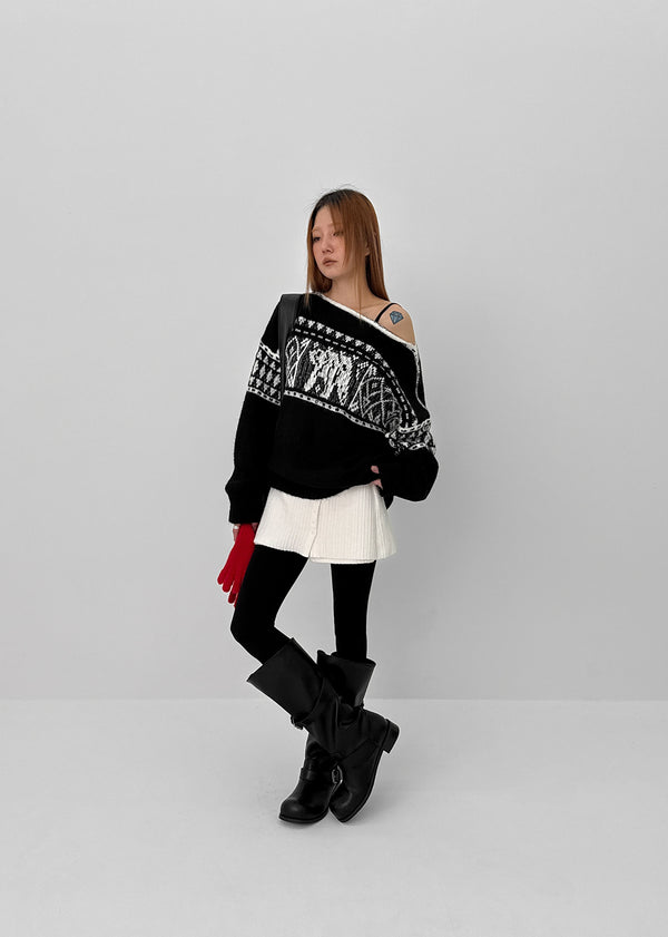 Kracha Nordic Boat-Neck Wool Knit