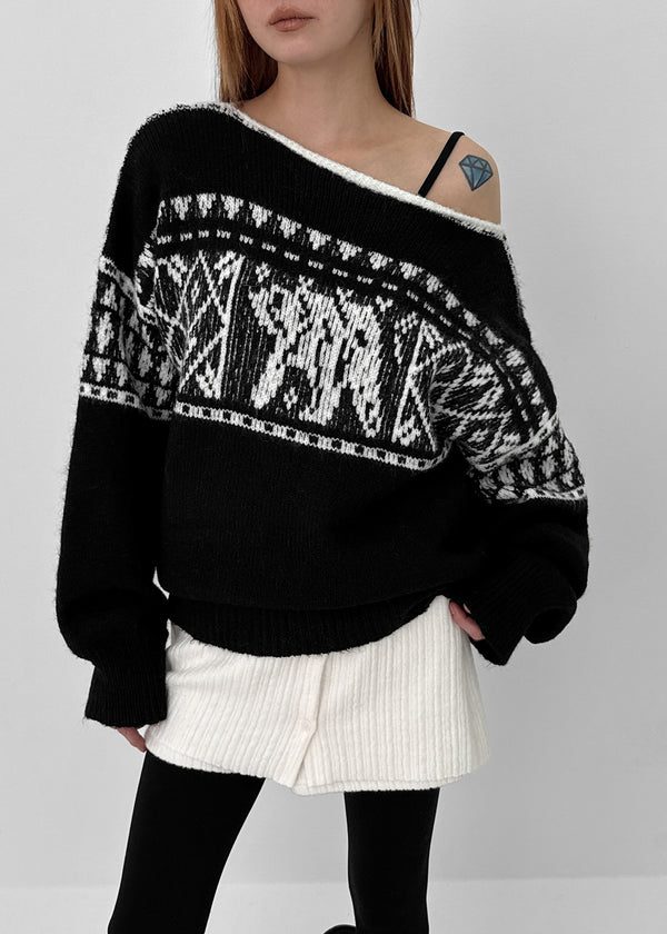 Kracha Nordic Boat-Neck Wool Knit