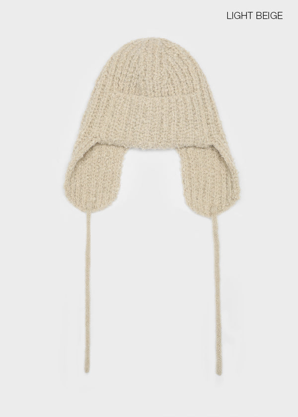Cooltin Knit Ribbed Earflap Beanie (30% Alpaca)