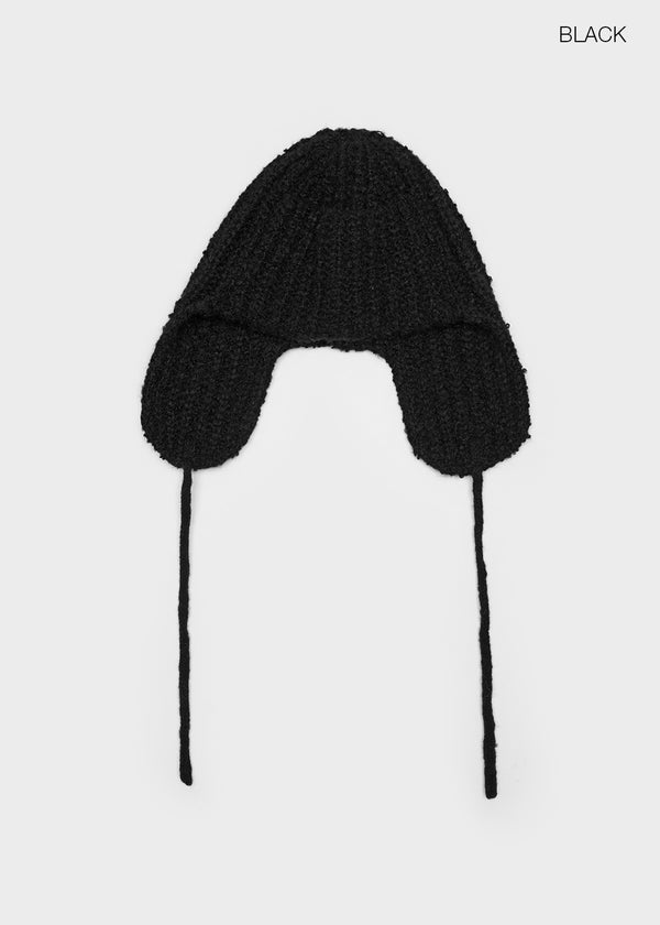 Cooltin Knit Ribbed Earflap Beanie (30% Alpaca)