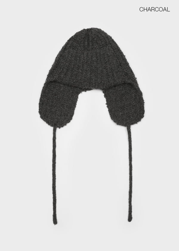 Cooltin Knit Ribbed Earflap Beanie (30% Alpaca)