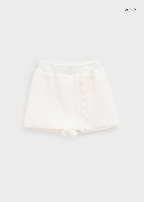 Bertzwal Brushed Button Mini Skirt Pants