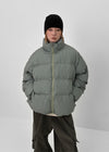 (UNISEX) Servy High-Neck Wellon Checked Padded Jacket