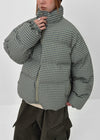 (UNISEX) Servy High-Neck Wellon Checked Padded Jacket
