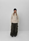 (UNISEX) Melmont Peach Fleece Cargo Wide Banding Pants