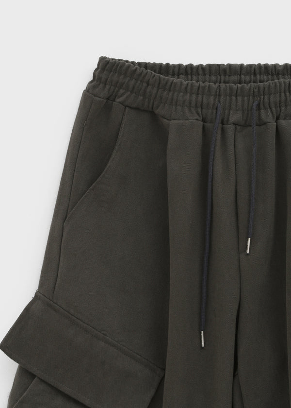 (UNISEX) Melmont Peach Fleece Cargo Wide Banding Pants