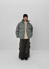 High-Flare Unbalanced Button Ribbed Hoodie