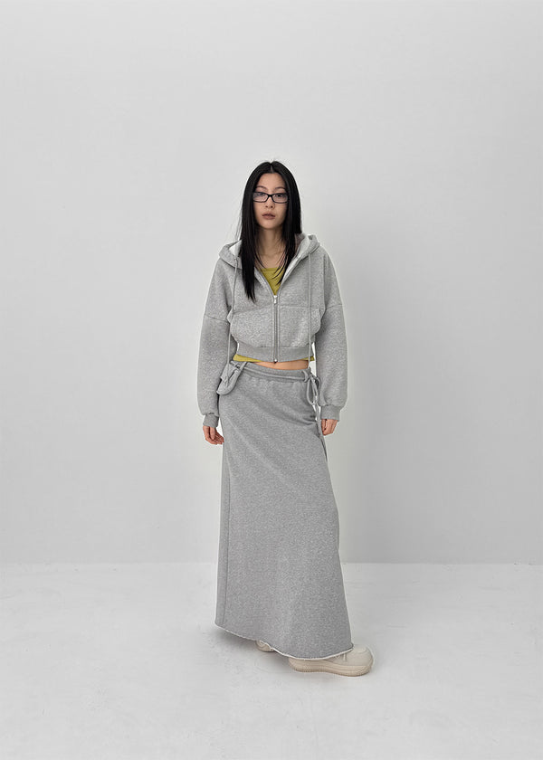 Relburn Boa Fleece Crop Hooded Zip-up