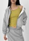Relburn Boa Fleece Crop Hooded Zip-up