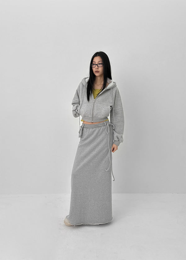 Relburn Boa Fleece Crop Hooded Zip-up