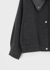 Huntel Faux Fur Collar Check Wool Jumper