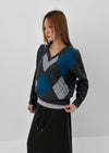 Vintrill Argyle V-Neck Knit