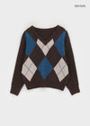 Vintrill Argyle V-Neck Knit