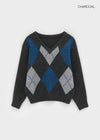 Vintrill Argyle V-Neck Knit