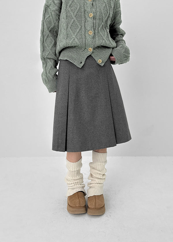 Nashing Wool Pleated Midi Skirt
