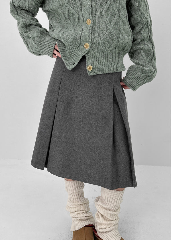 Nashing Wool Pleated Midi Skirt