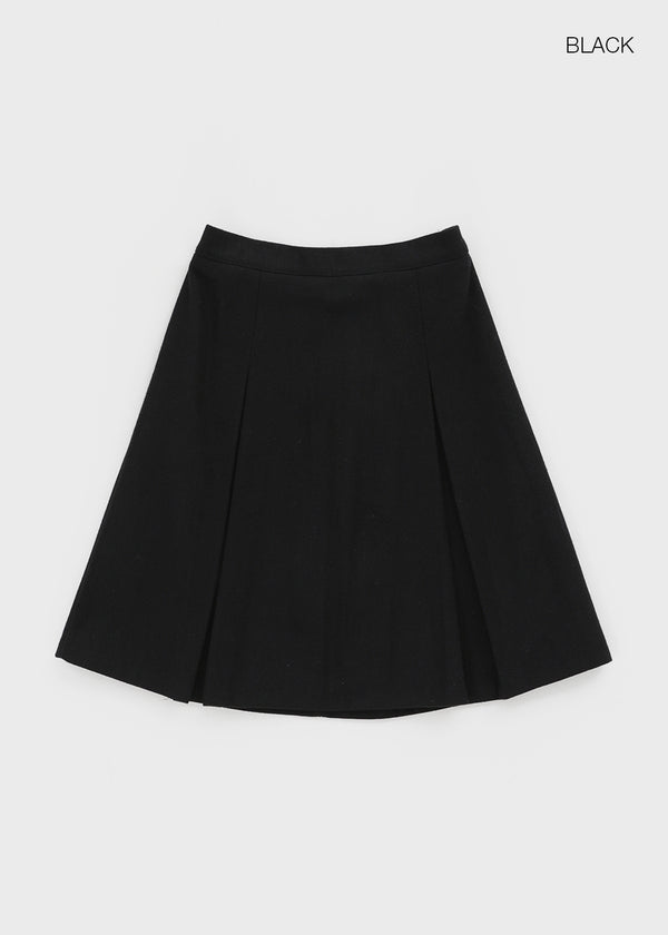 Nashing Wool Pleated Midi Skirt