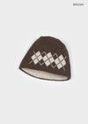Millet Argyle Knit Beanie (Wool 80%)
