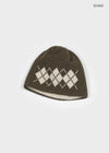 Millet Argyle Knit Beanie (Wool 80%)