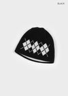 Millet Argyle Knit Beanie (Wool 80%)
