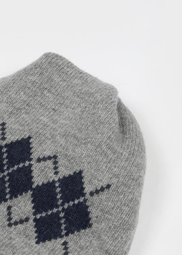 Millet Argyle Knit Beanie (Wool 80%)