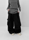 (UNISEX) Melmont Peach Fleece Cargo Wide Banding Pants