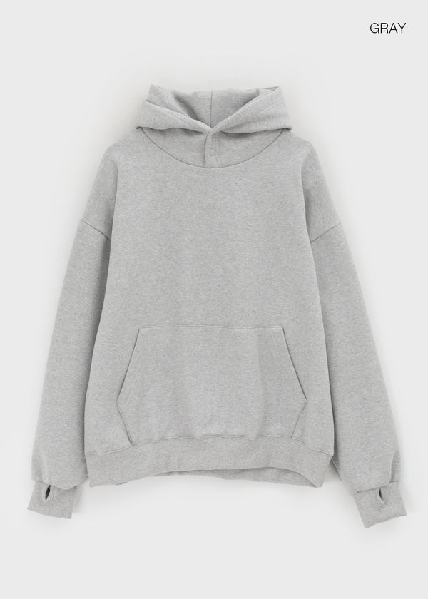 (UNISEX) Hettu Fleece Button Hoodie