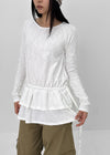 Celliver Frill Strap Layered Long Sleeve T-shirt