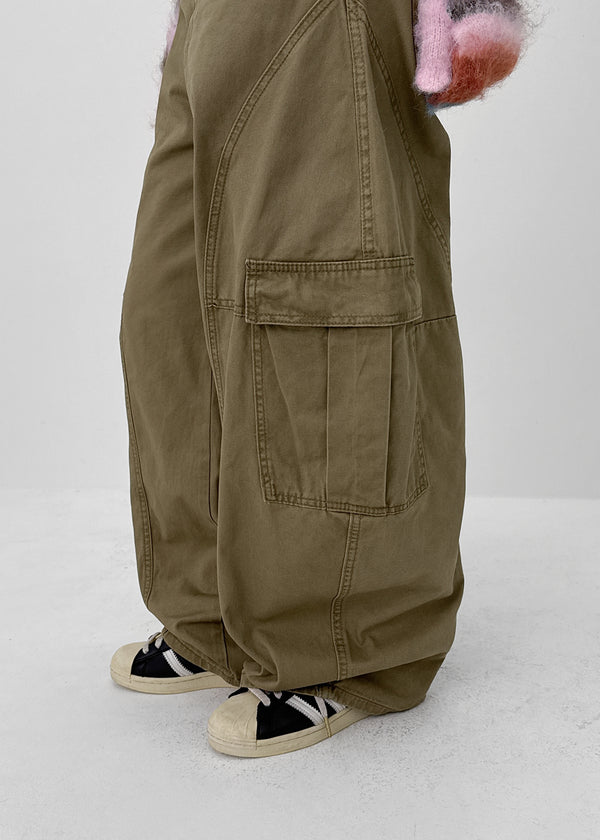 Ningti Curved Back Banding Cargo Pants