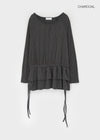 Celliver Frill Strap Layered Long Sleeve T-shirt