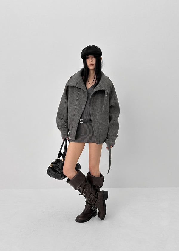 Sitf High Neck Buckle Quilted Jumper (2 Oz)