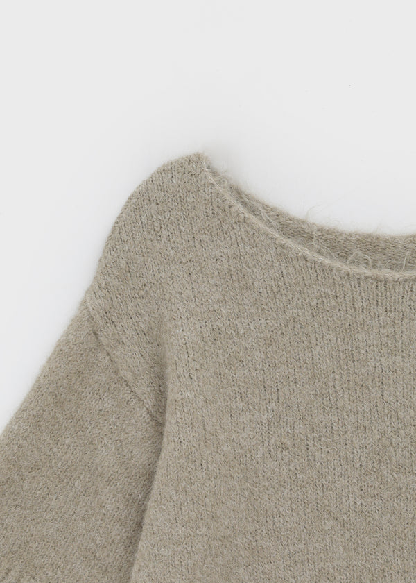 Linka Layered Boat Neck Short Sleeve Wool Knit