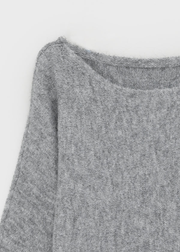 Lenge One-shoulder Loose-fit Knit Mini Dress (Belt Set)