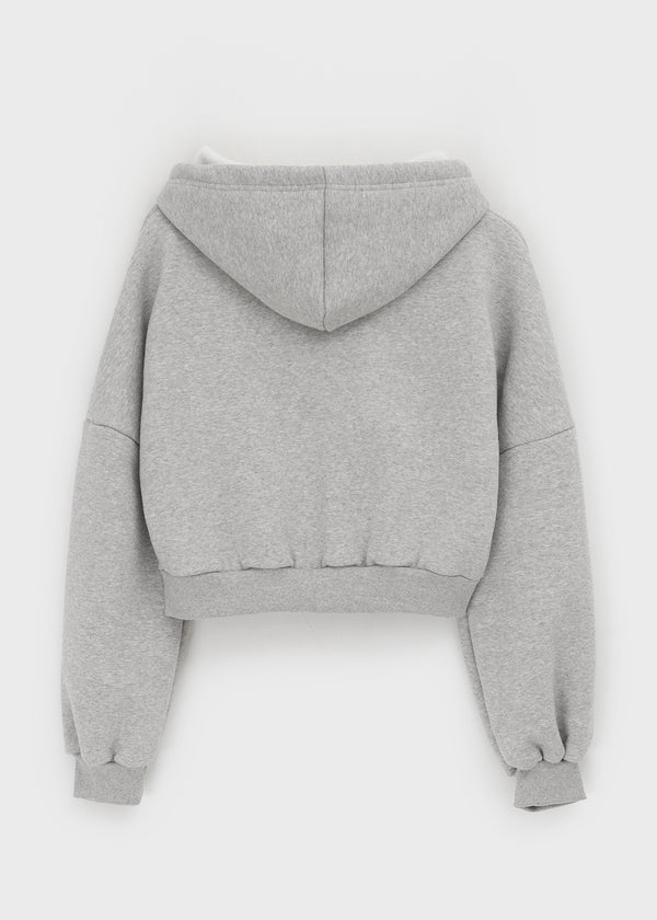 Relburn Boa Fleece Crop Hooded Zip-up