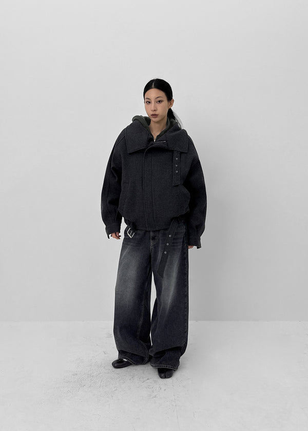 Takuta Washed Wide Fleece Denim Pants