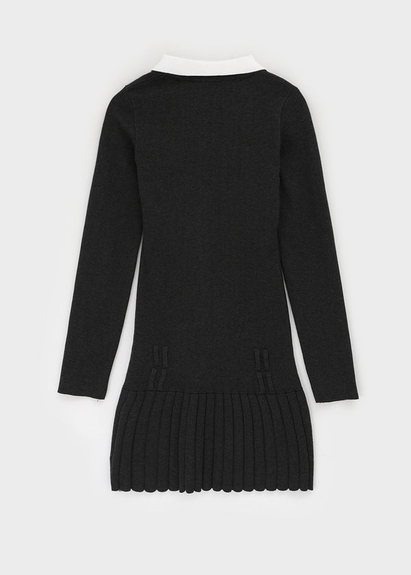 Jetf Pleated Knit Mini Dress (Belt Set)